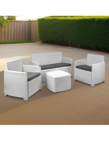 Ensemble jardin rotin COMO Salon Canapé...