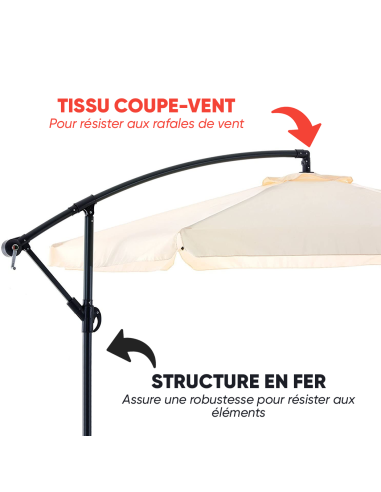 Parasol de Jardín avec Bras Décentré et...