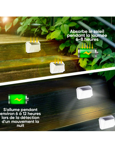 Applique solaire LED mural avec lumière froide...
