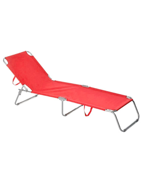 2 pièces chaises longues pliantes en acier 2309 dossier inclinable 4 Positions