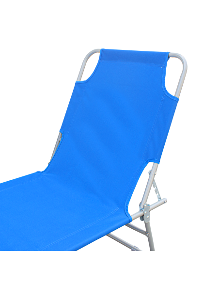 2 pièces chaises longues pliantes en acier 2309 dossier inclinable 4 Positions