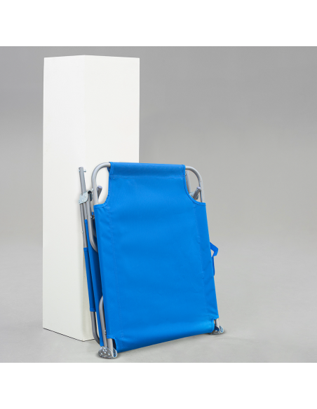 2 pièces chaises longues pliantes en acier 2309 dossier inclinable 4 Positions