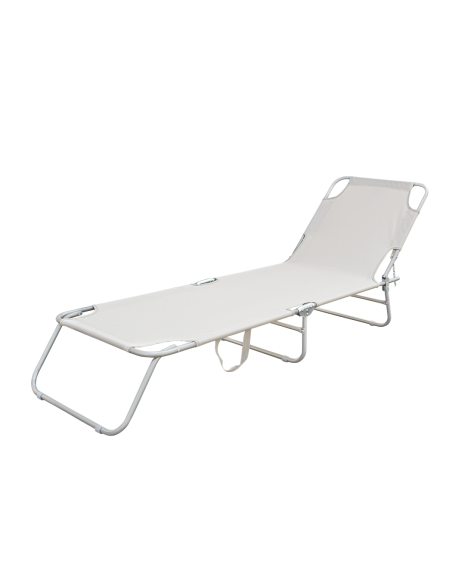 2 pièces chaises longues pliantes en acier 2309 dossier inclinable 4 Positions