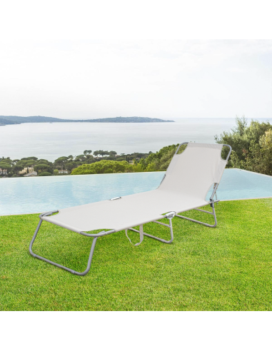 2 pièces chaises longues pliantes en acier 2309...