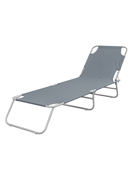 2 pièces chaises longues pliantes en acier 2309 dossier inclinable 4 Positions