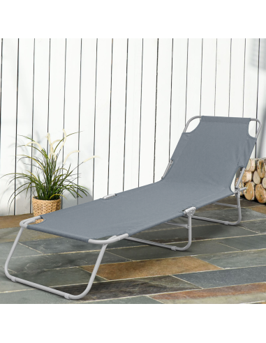 2 pièces chaises longues pliantes en acier 2309...