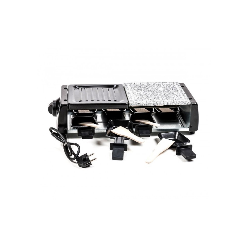 Appareil à raclette 8 personnes avec deux pierres antiadhésive - multifonction (comprend 16 accessoires / 1200W) - 38708