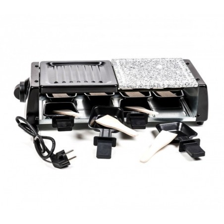 Appareil à raclette 8 personnes avec deux pierres antiadhésive - multifonction (comprend 16 accessoires / 1200W) - 38708