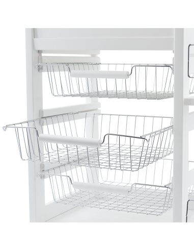 Chariot à pain 3 tiroirs Porte-bouteilles avec...