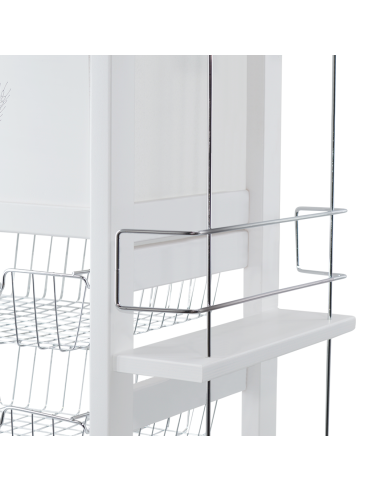 Chariot à pain 3 tiroirs Porte-bouteilles avec...