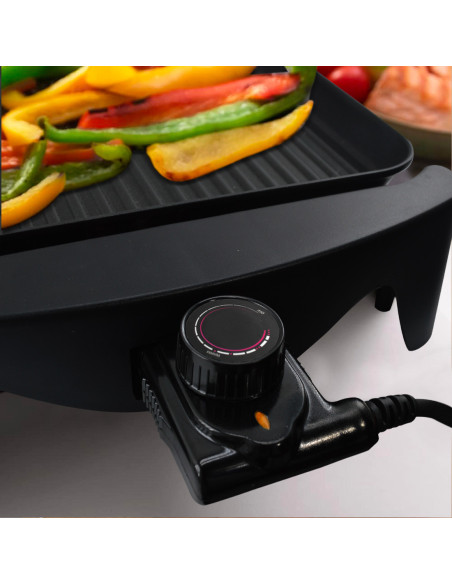 Plaque Électrique en Aluminium Antiadhésive Grill 2200W Extra Large 65.5x29cm