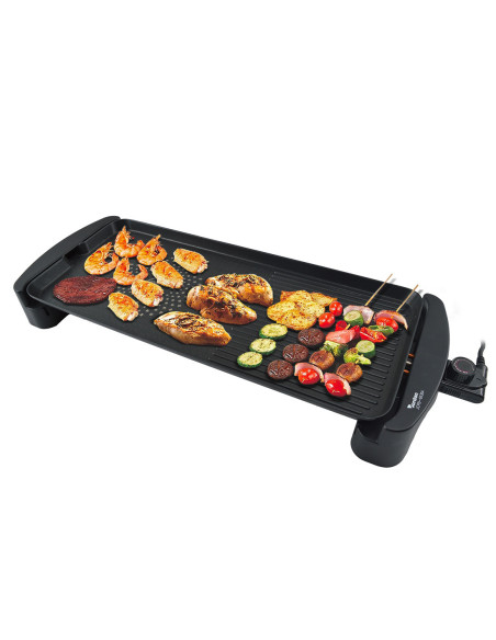 Plaque Électrique en Aluminium Antiadhésive Grill 2200W Extra Large 65.5x29cm