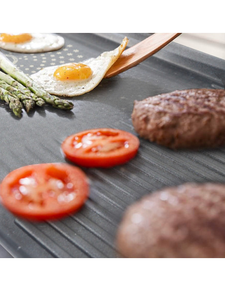 Plaque Électrique en Aluminium Antiadhésive Grill 2200W Extra Large 65.5x29cm