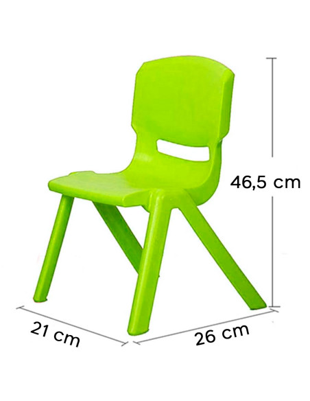 173710 Chaise colorée pour enfants en plastique résistant 26 x 30 x 50 cm