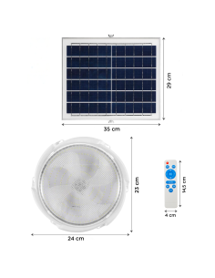 Plafonnier LED 200W 8000mAh IP54 avec Panneau Solaire 6V... 2