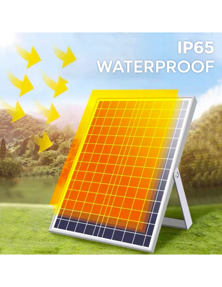 Plafonnier LED 200W 8000mAh IP54 avec Panneau Solaire 6V et Télécommande