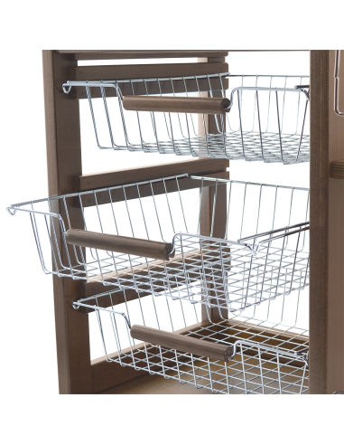 Chariot à pain 3 Tiroirs Porte-bouteilles avec...