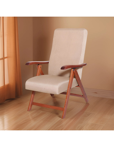 Fauteuil en Bois de Hêtre Noyer Miami MAS272 Dossier Inclinable Relax 65x112x75