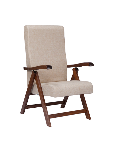 Fauteuil en Bois de Hêtre Noyer Miami MAS272 Dossier Inclinable Relax 65x112x75