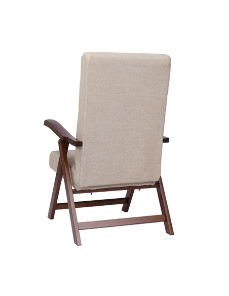 Fauteuil en Bois de Hêtre Noyer Miami MAS272 Dossier Inclinable Relax 65x112x75