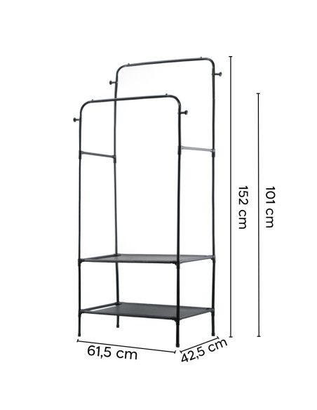 Étagère Multifonction Porte-Manteau et Porte-Manteau en Métal