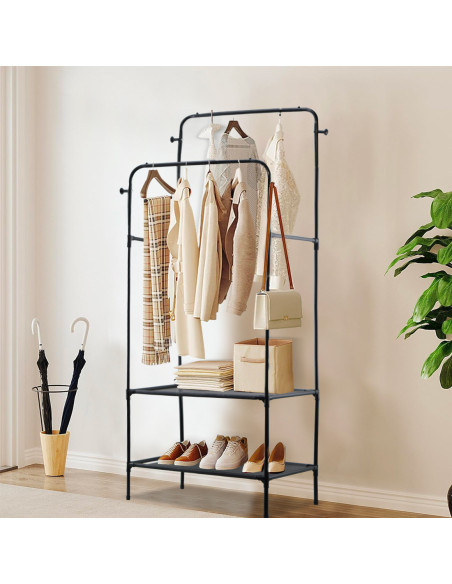 Étagère Multifonction Porte-Manteau et Porte-Manteau en Métal