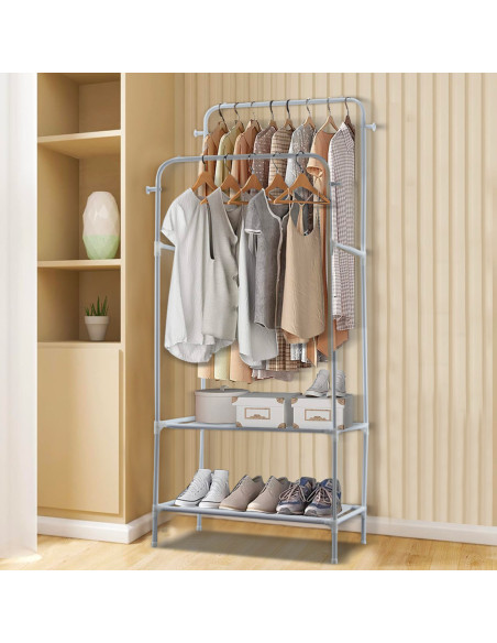 Étagère Multifonction Porte-Manteau et Porte-Manteau en Métal