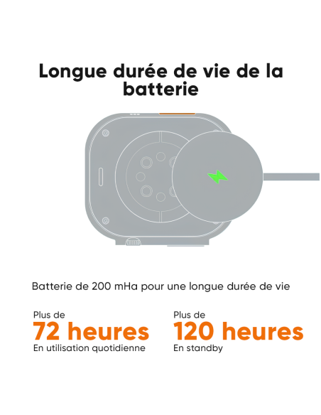 Smartwatch Ultra 49mm 4 Bracelets d'appels et d'applications iOS et Android 4en1