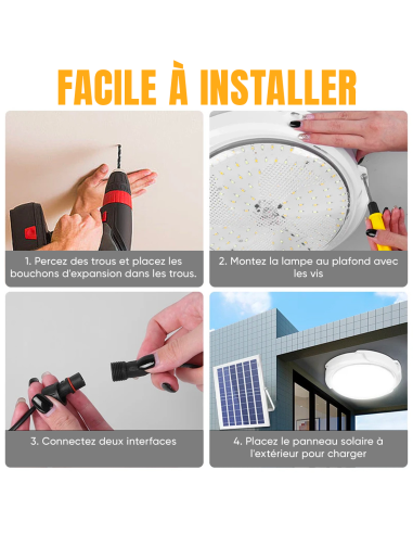 Plafonnier LED 200W 8000mAh IP54 avec Panneau...