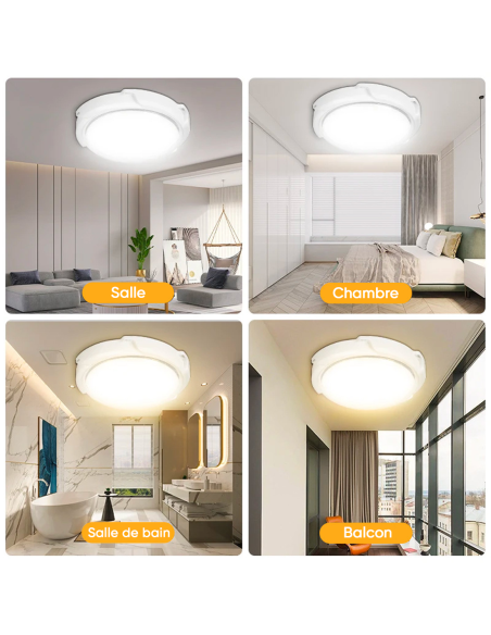 Plafonnier LED 200W 8000mAh IP54 avec Panneau Solaire 6V et Télécommande