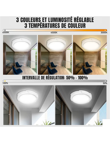 Plafonnier LED 200W 8000mAh IP54 avec Panneau Solaire 6V et Télécommande