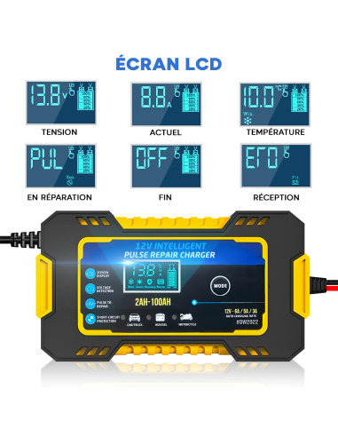 Chargeur Batterie Voiture et Moto Charge...