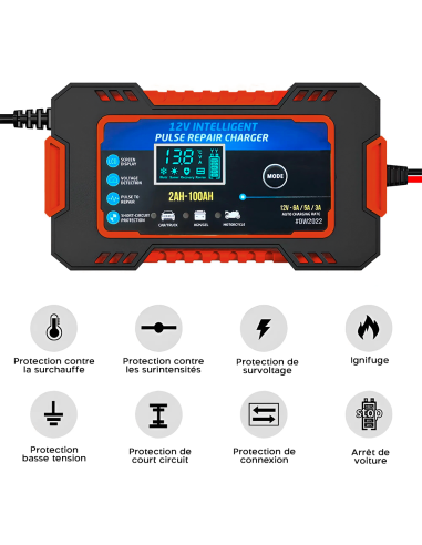 Chargeur Batterie Voiture et Moto Charge...