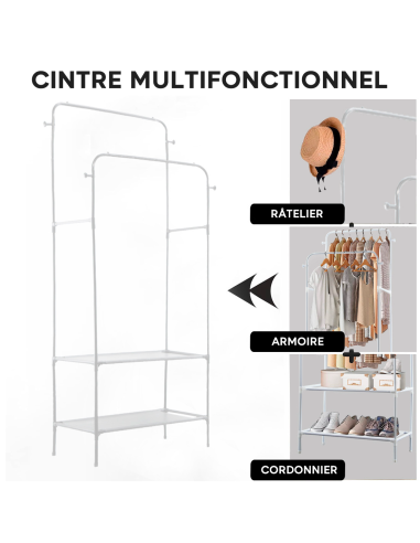 Étagère Multifonction Porte-Manteau et...