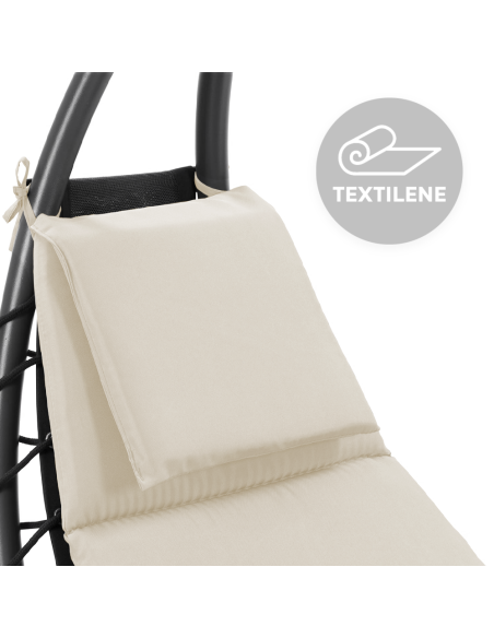 Chaise longue avec parasol BALI Hamac en acier pour extérieur 165x98x180