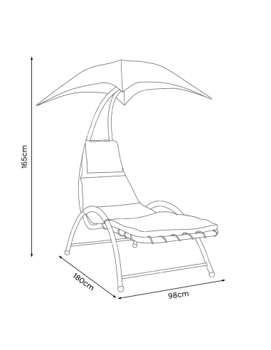 Chaise longue avec parasol BALI Hamac en acier...