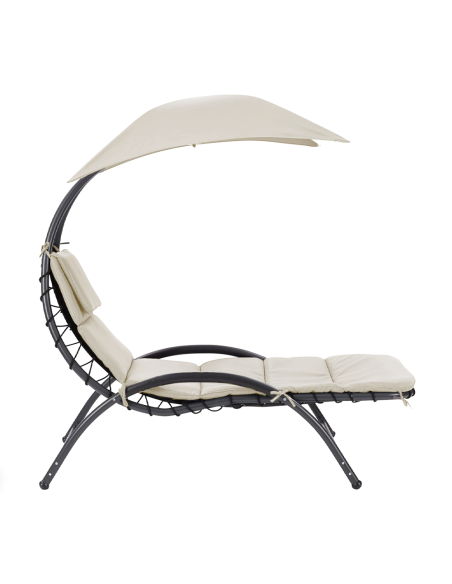 Chaise longue avec parasol BALI Hamac en acier pour extérieur 165x98x180
