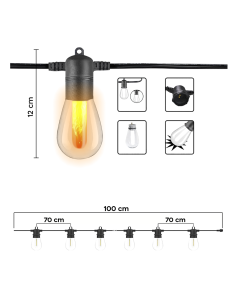 Guirlande Lumineuse Panneau Solaire Rechargeable 10m... 2
