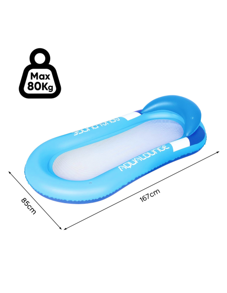 Matelas gonflable siège filet transat fauteuil avec coussin pour piscine 167x85