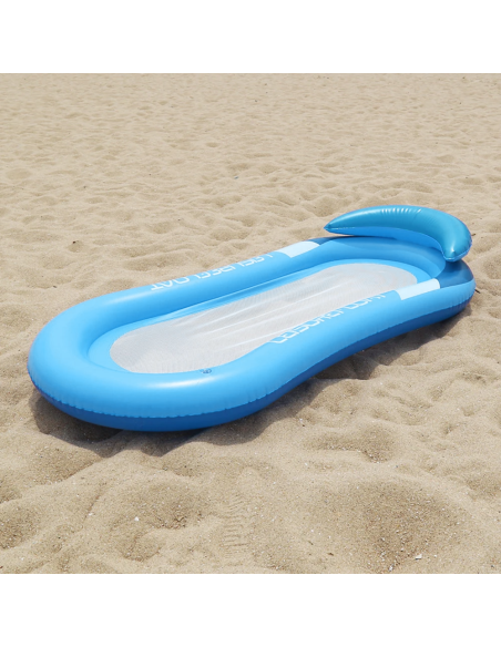 Matelas gonflable siège filet transat fauteuil avec coussin pour piscine 167x85