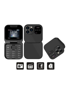 Téléphone de poche pliable 1,77" I16 PRO Double SIM Caméra Bluetooth MP4