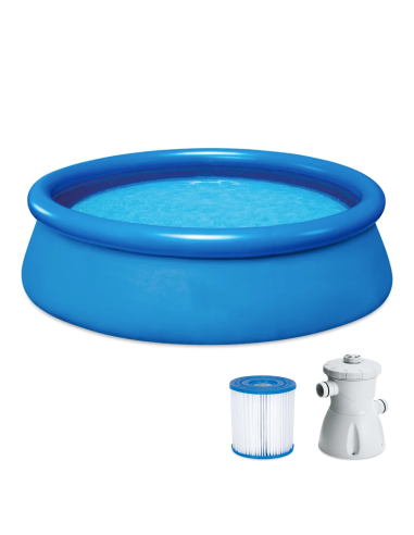 Piscine autoportante ronde avec boudin gonflable PVC BL568 et filtre 244xH66cm