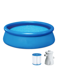 Piscine autoportante ronde avec boudin gonflable PVC...