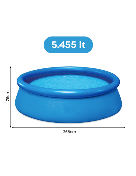 Piscine autoportante ronde avec boudin gonflable PVC BL573 et filtre 366xH76cm