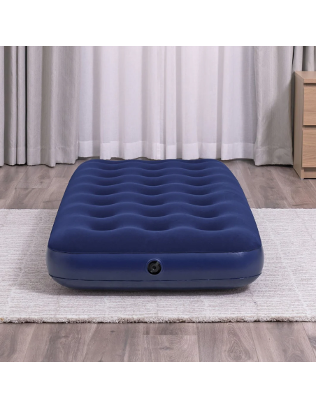Matelas gonflable individuel pour camping et maison avec effet floqué 185x76cm