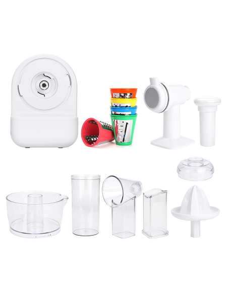 Robot de cocina multifunción 3 en 1 exprimidor rallador batidora y cortadora