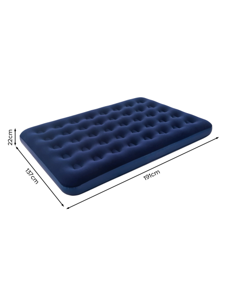 Matelas gonflable double pour le camping et maison avec effet floqué 191x137cm