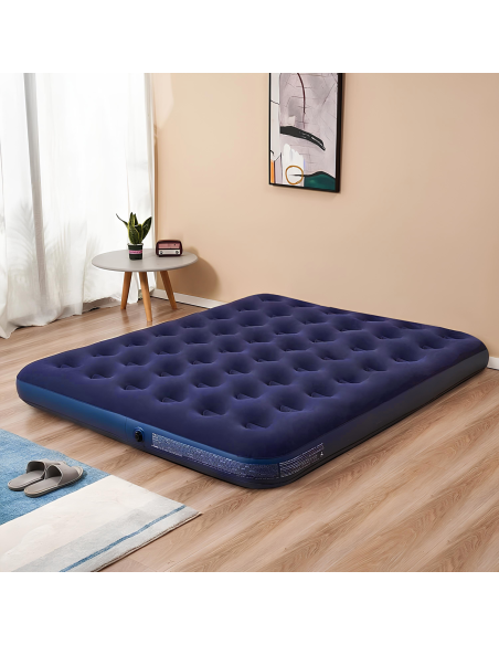Matelas gonflable double pour le camping et maison avec effet floqué 191x137cm