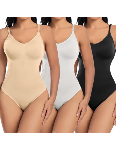 Pack 3 Bodys Femme 2 Noir 1 Beige Contenant Débardeur à...