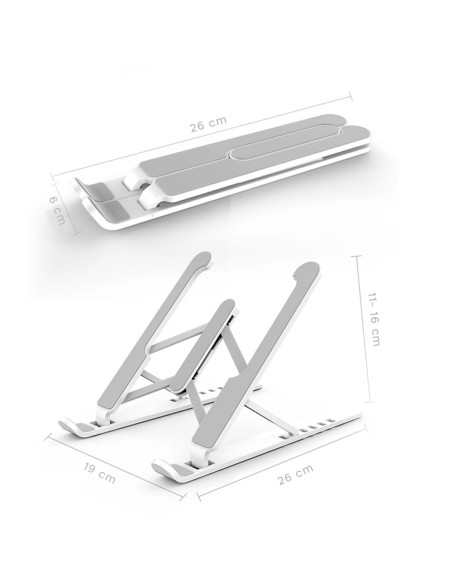 Support d'ordinateur portable pliable antidérapant inclinable à 6 niveaux